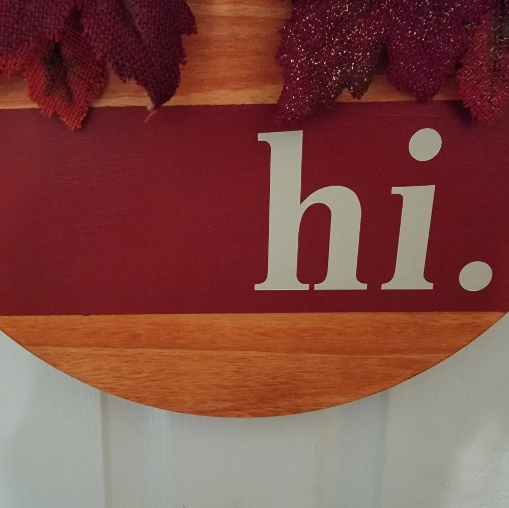 Hi Door Hanger | Fall Door Hanger | Wood Round Sign | Welcome Sign Front Door